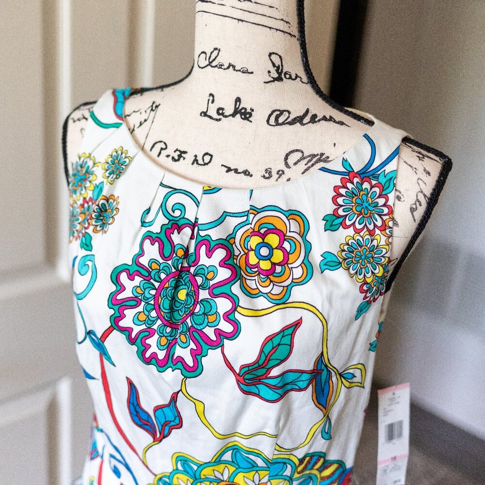 Nine West Sleeveless Paisley Print dress with Pockets! size 10 - Picture 2 of 9